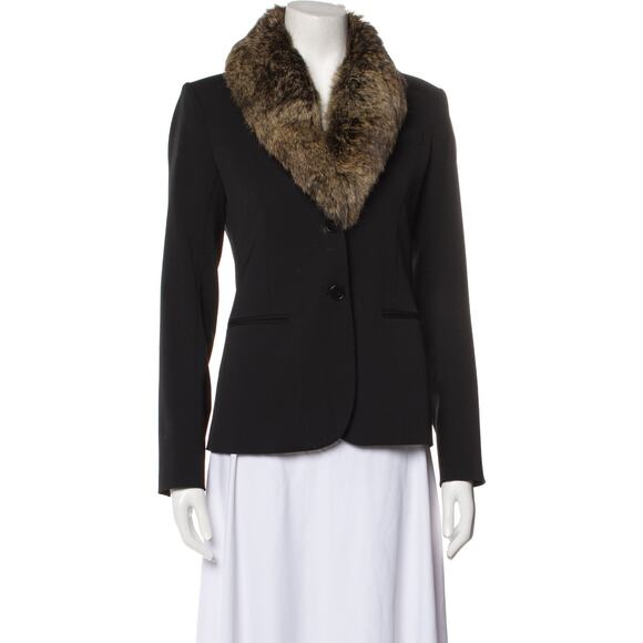 THEORY Black Fur Blazer - S - Picture 1 of 3